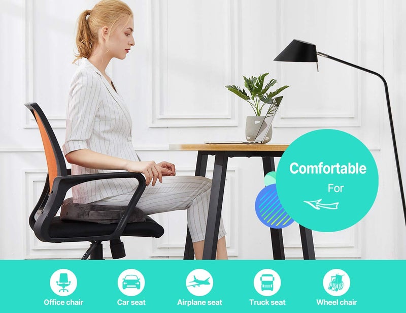 foverhom Gel Seat Cushion for Long Sitting,Office Chair Cushion for Tailbone Pain Relief,Non Slip Orthopedic 50 Density Slow Rebound Memory Foam Car Seat Cushion with Handle and Concealed Zipper - Image 3